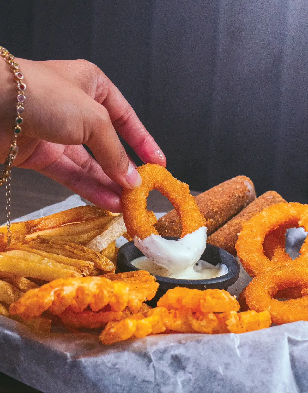 Aros de cebolla de Beer Saloon