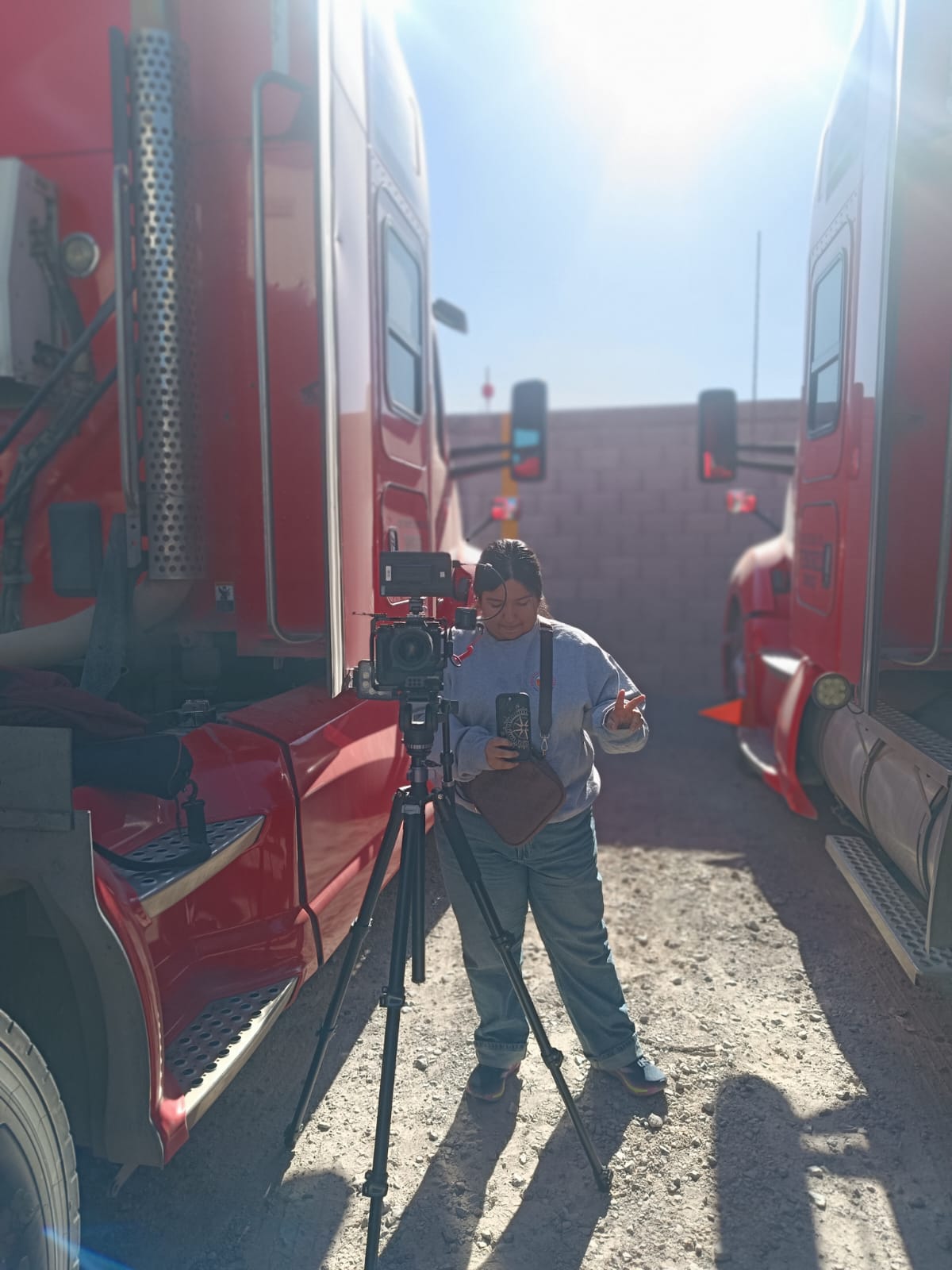 Chica de Pasta en grabación