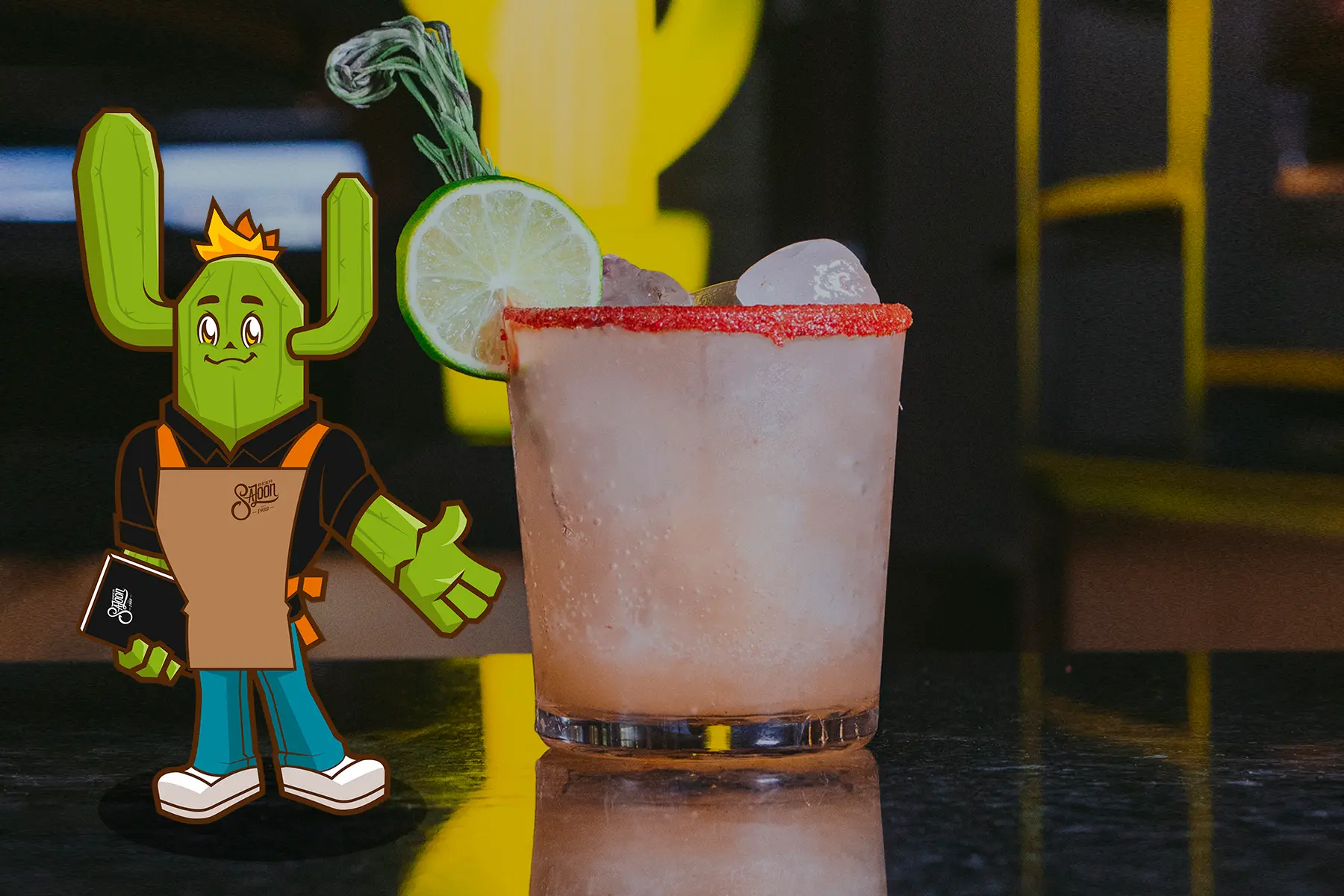 Bebida de Beer Saloon con ilustración de Beernardo