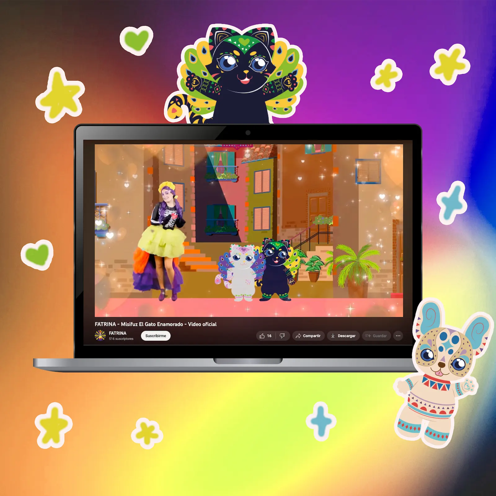 Laptop con ilustraciones de Fatrina Infantil