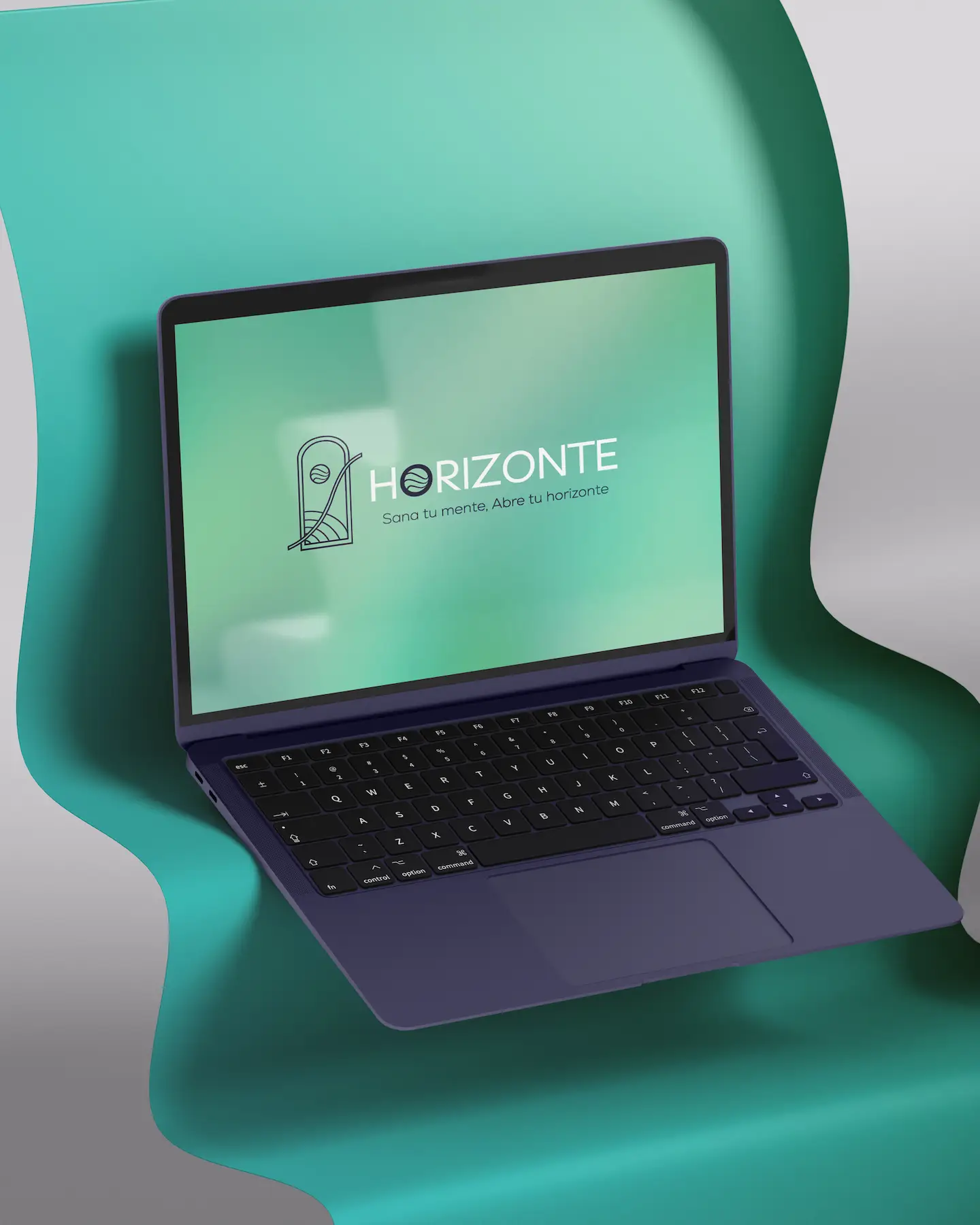 Logotipo de Horizonte en pantalla de laptop