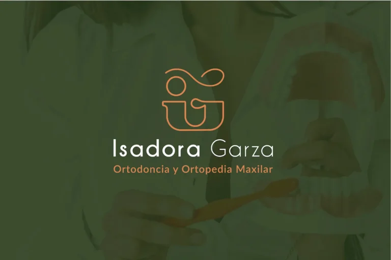 Logotipo de Isadora Garza sobre fondo verde oscuro