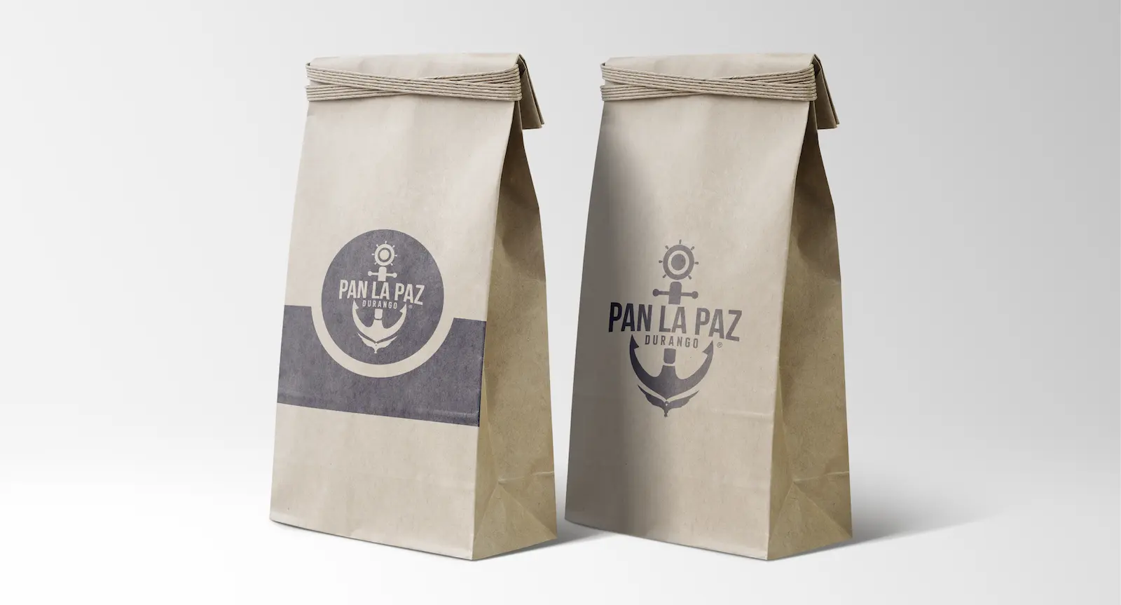 Logotipo de Pan La Paz en bolsas de papel