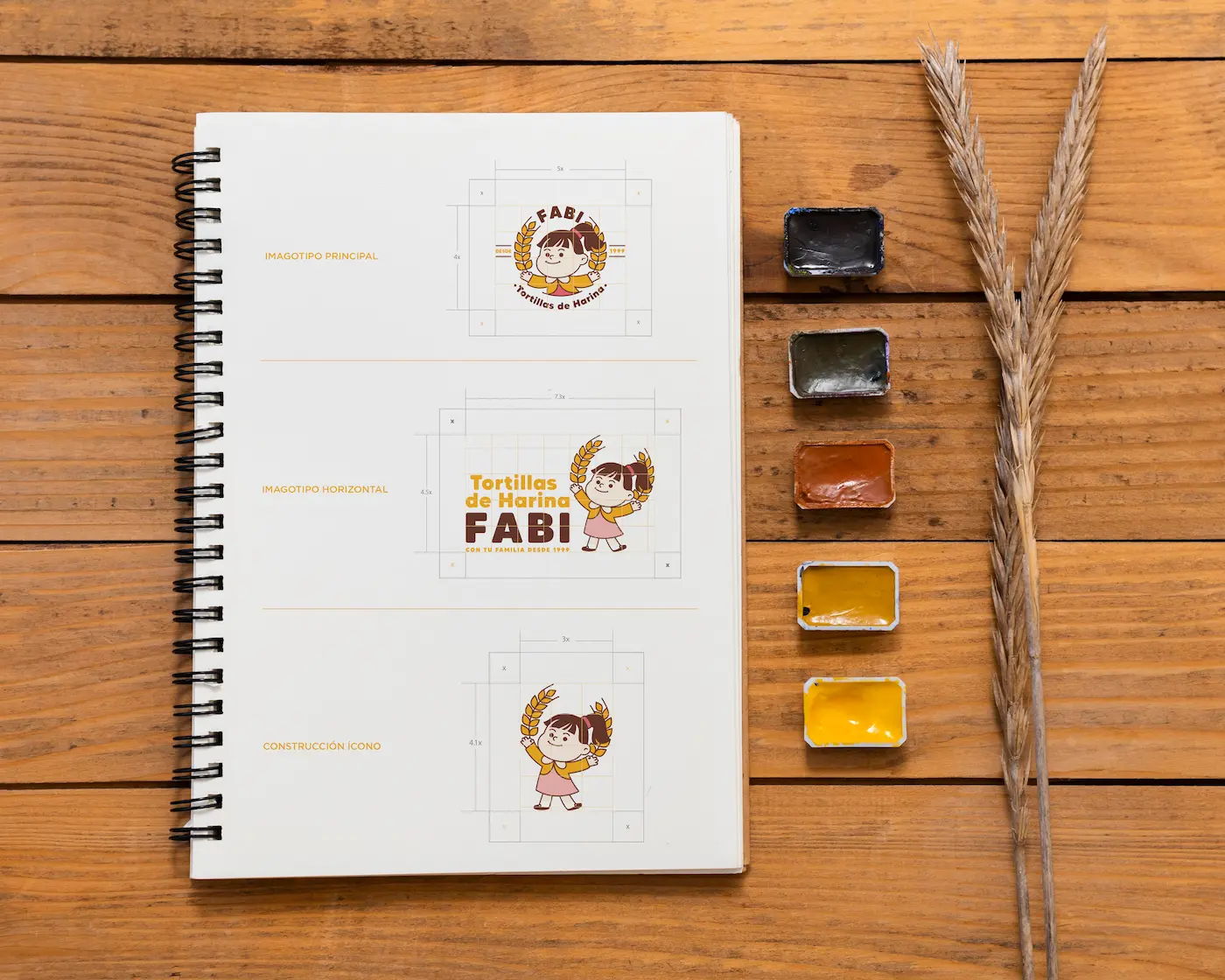 Logotipo de Fabi en libreta