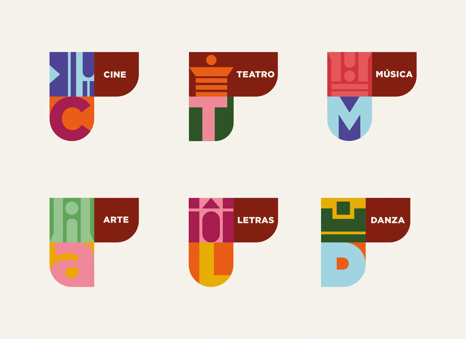 Ejemplos de sublogos para áreas artísticas