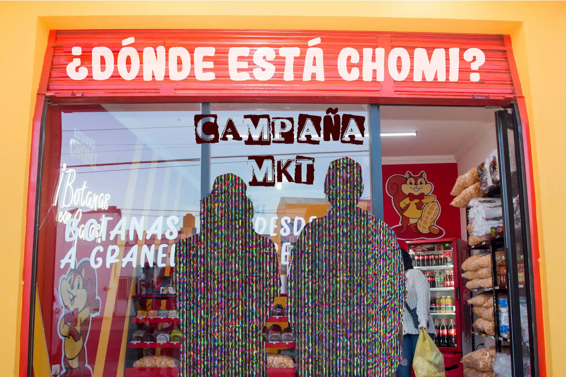 Fachada de Chomi con texto: ¿Dónde está Chomi?