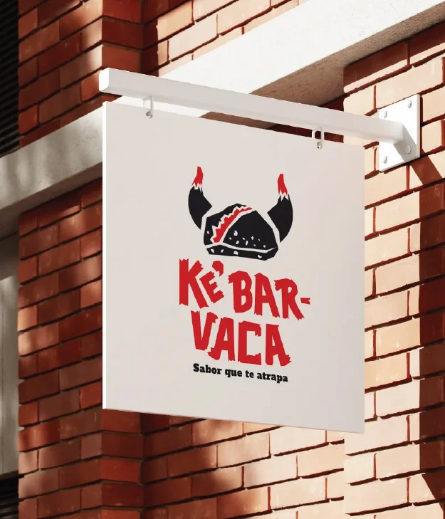 Letrero con logo de Ke Bar Vaca