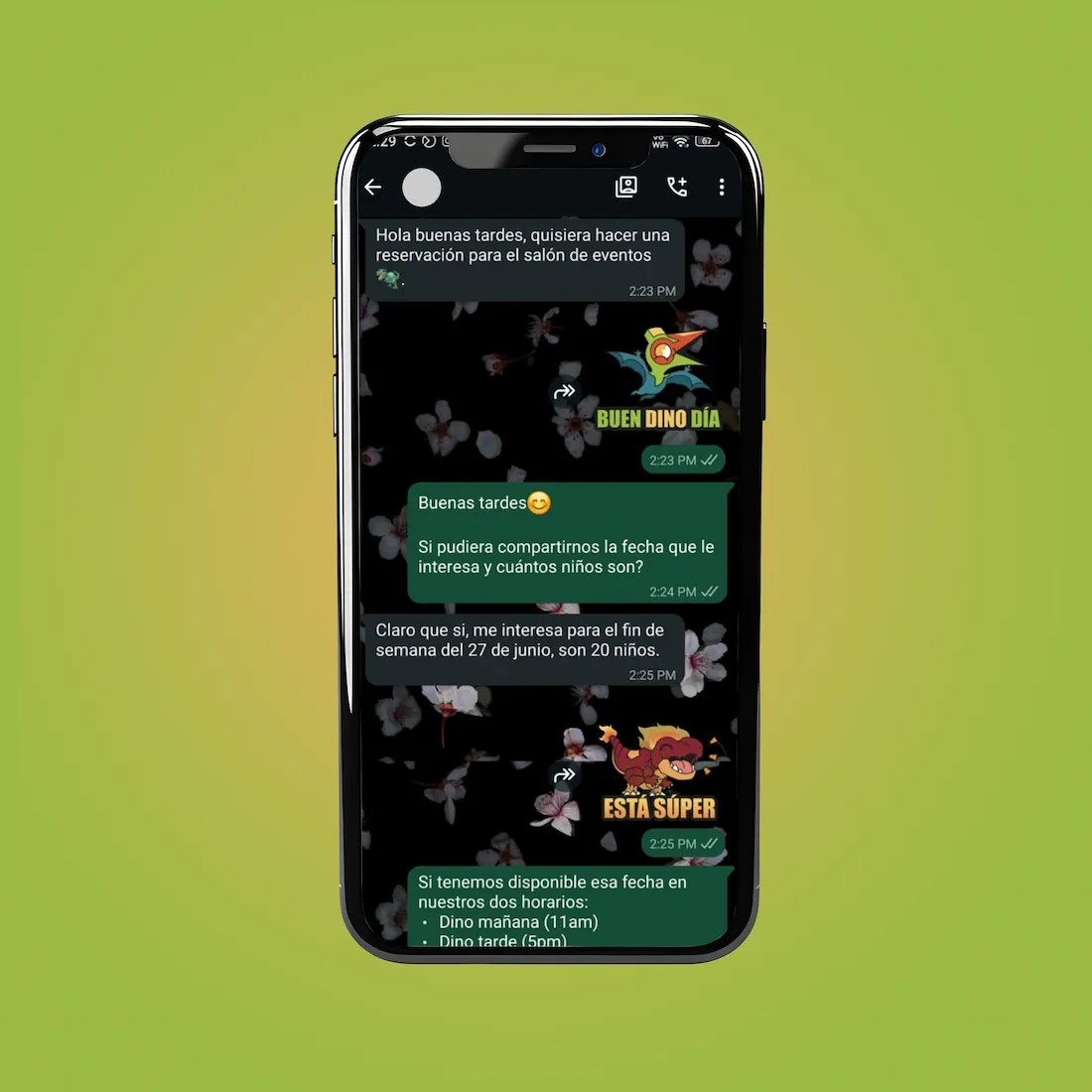 Ejemplo de stickers de Dino Walk